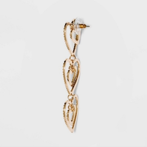 🔹️SUGARFIX 🔹️by Baublebar Stacked Gold Heart Drop Earrings  ✨️🍍 - Picture 2 of 5